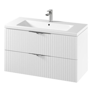 Cersanit S801-542 - Meuble de salle de bains suspendu avec lavabo TIRSO 100x60x45 cm blanc