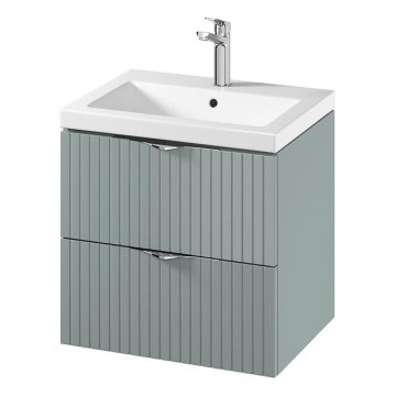 Cersanit S801-544 - Armoire de salle de bains suspendue avec lavabo TIRSO 60x45 cm, coloris menthe