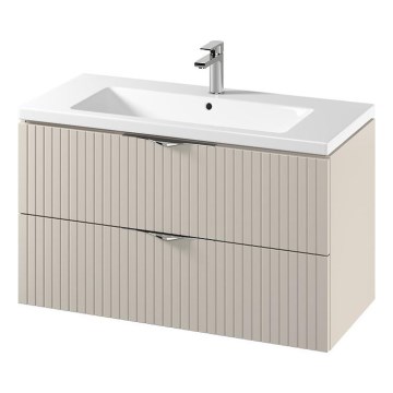 Cersanit S801-548 - Hangend badkamermeubel TIRSO 100x60x45 cm met wastafel, beige