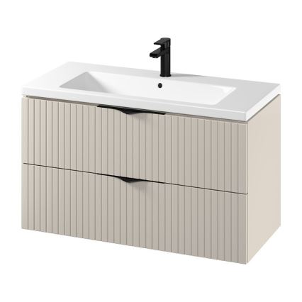 Cersanit S801-548 - Hangend badkamermeubel TIRSO 100x60x45 cm met wastafel, beige