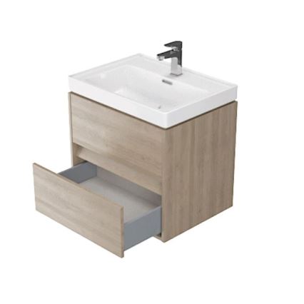 Cersanit S924-008 - Hanging badkamer basin kastje BARBARA 53,3x59,4 cm eiken