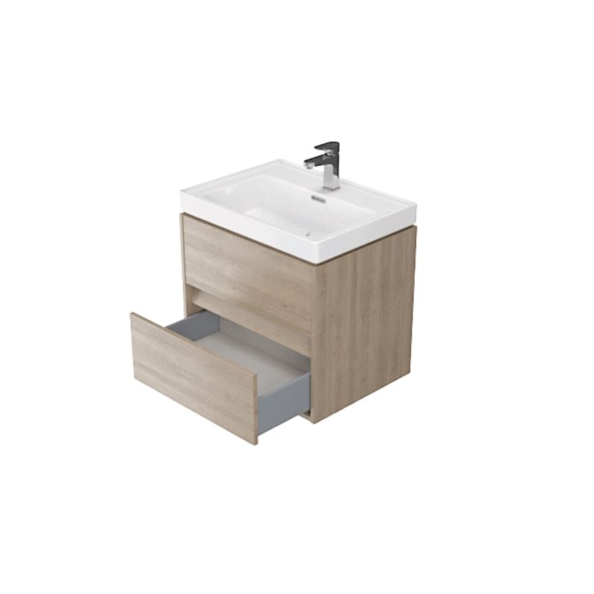 Cersanit S924-008 - Hanging badkamer basin kastje BARBARA 53,3x59,4 cm eiken