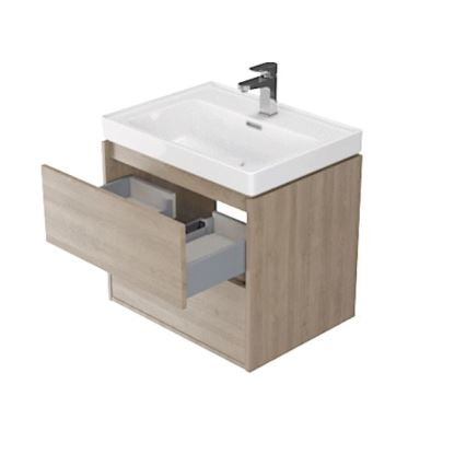Cersanit S924-008 - Hanging badkamer basin kastje BARBARA 53,3x59,4 cm eiken