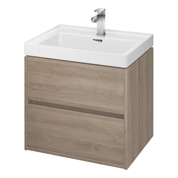 Cersanit S924-008 - Hanging badkamer basin kastje BARBARA 53,3x59,4 cm eiken