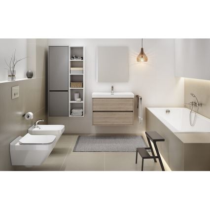 Cersanit S924-008 - Meuble sous-lavabo suspendu CREA 59,4 x 44,7 cm, finition chêne