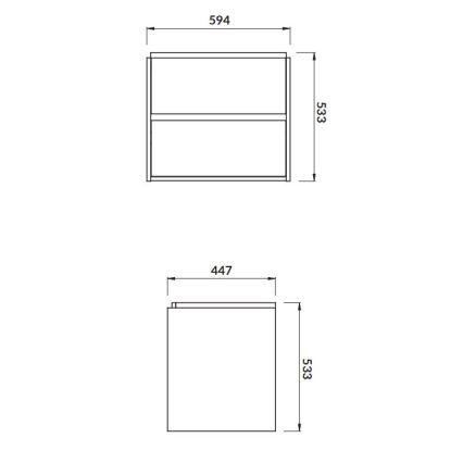 Cersanit S924-008 - Meuble sous-lavabo suspendu CREA 59,4 x 44,7 cm, finition chêne