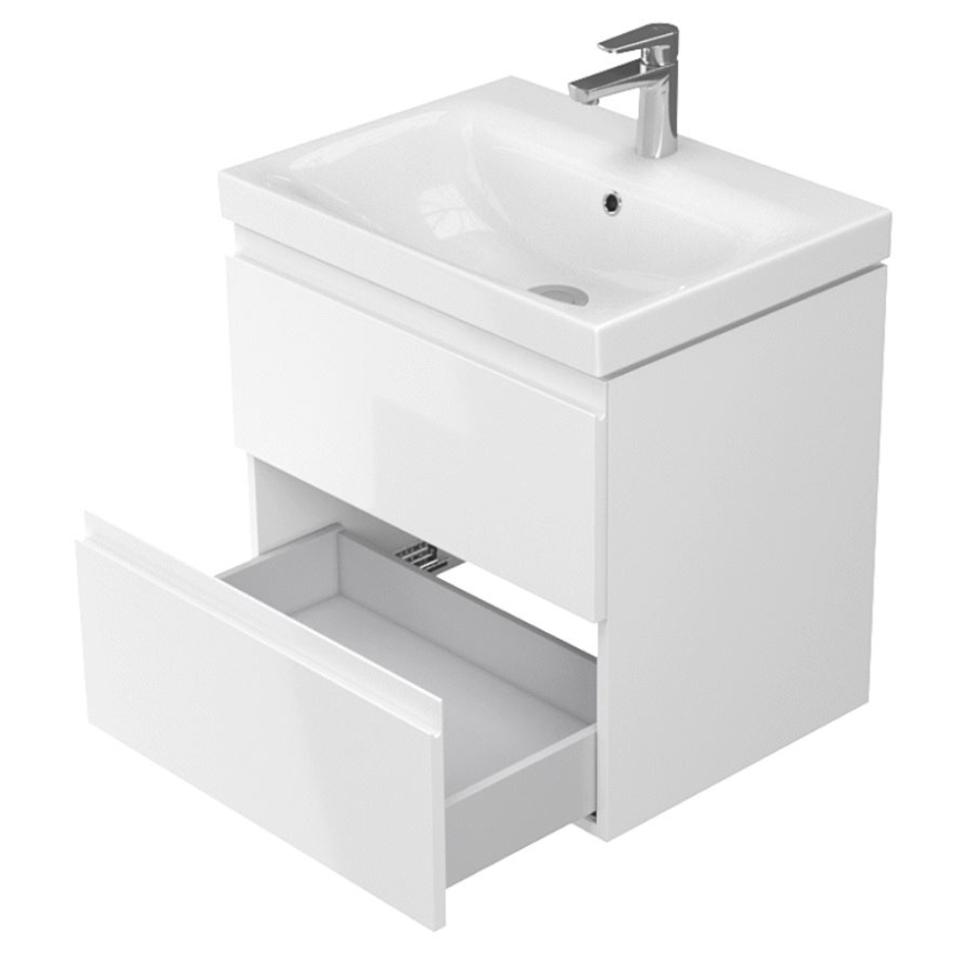 Cersanit S929-010 - Hanging badkamer basin kastje MEDDIE 57x59,5 cm glanzend wit
