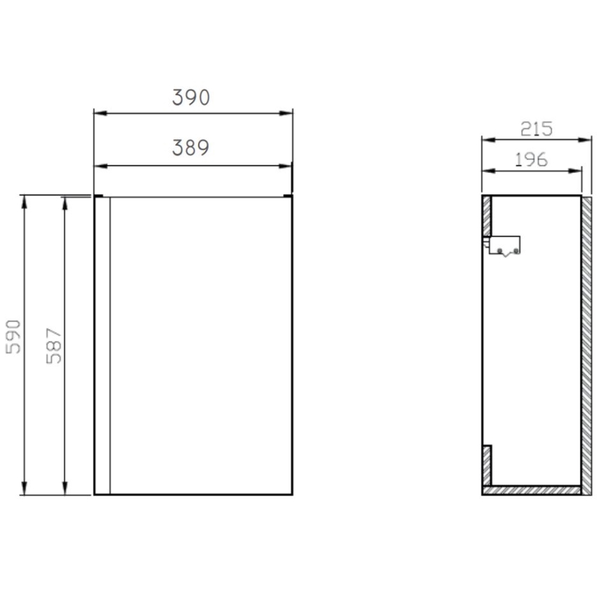 Cersanit S929-014 - Badkamerkast MEDDIE 59x39 cm glanzend wit