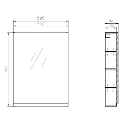 Cersanit S929-018 - Spiegel badkamerkast MEDDIE 80x59,5 cm