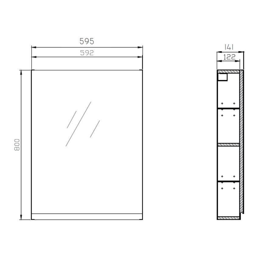 Cersanit S929-018 - Spiegel badkamerkast MEDDIE 80x59,5 cm