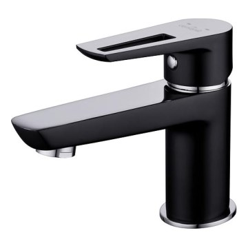Cersanit S951-048 - Robinet de lavabo MILLE 13,4 cm noir + bonde