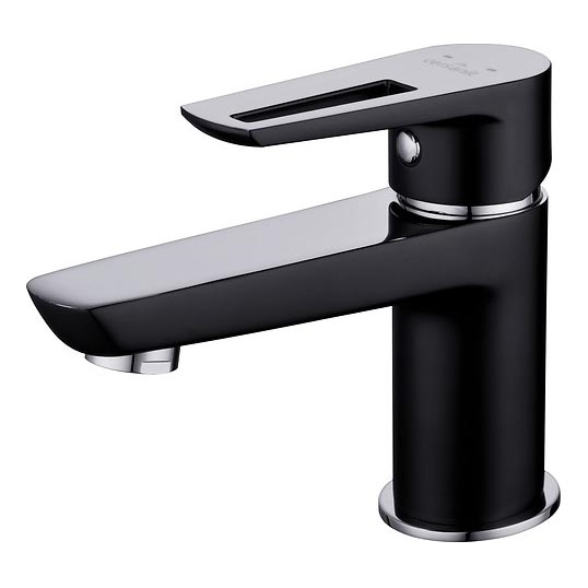 Cersanit S951-048 - Robinet de lavabo MILLE 13,4 cm noir + bonde