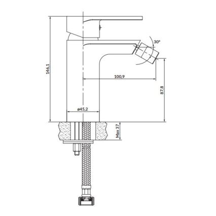 Cersanit S951-316 - Robinet de bidet CREA noir