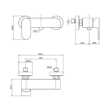 Cersanit S951-319 - Douchekraan CREA glanzend chroom