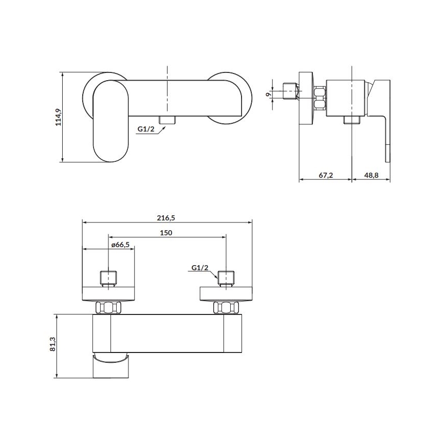 Cersanit S951-319 - Douchekraan CREA glanzend chroom