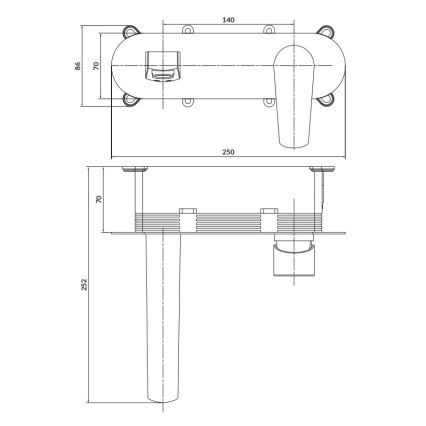 Cersanit S951-337 - Badkraan voor verborgen installatie MODUO glanzend chroom