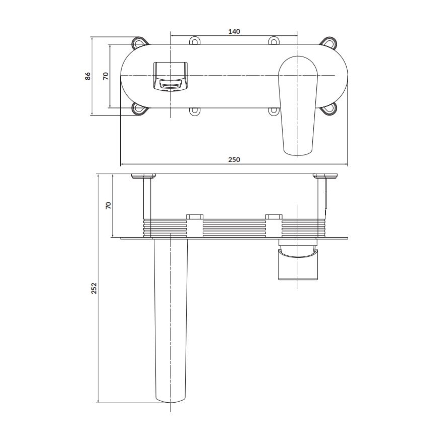 Cersanit S951-337 - Badkraan voor verborgen installatie MODUO glanzend chroom