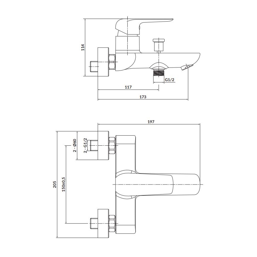 Cersanit S951-344 - Badkraan CITY glanzend chroom