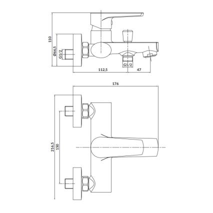 Cersanit S951-346 - Robinet de baignoire MODUO chrome brillant