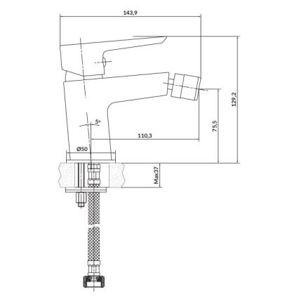 Cersanit S951-348 - Robinet de bidet MILLE blanc