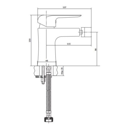 Cersanit S951-350 - Bidet kraan CITY glanzend chroom
