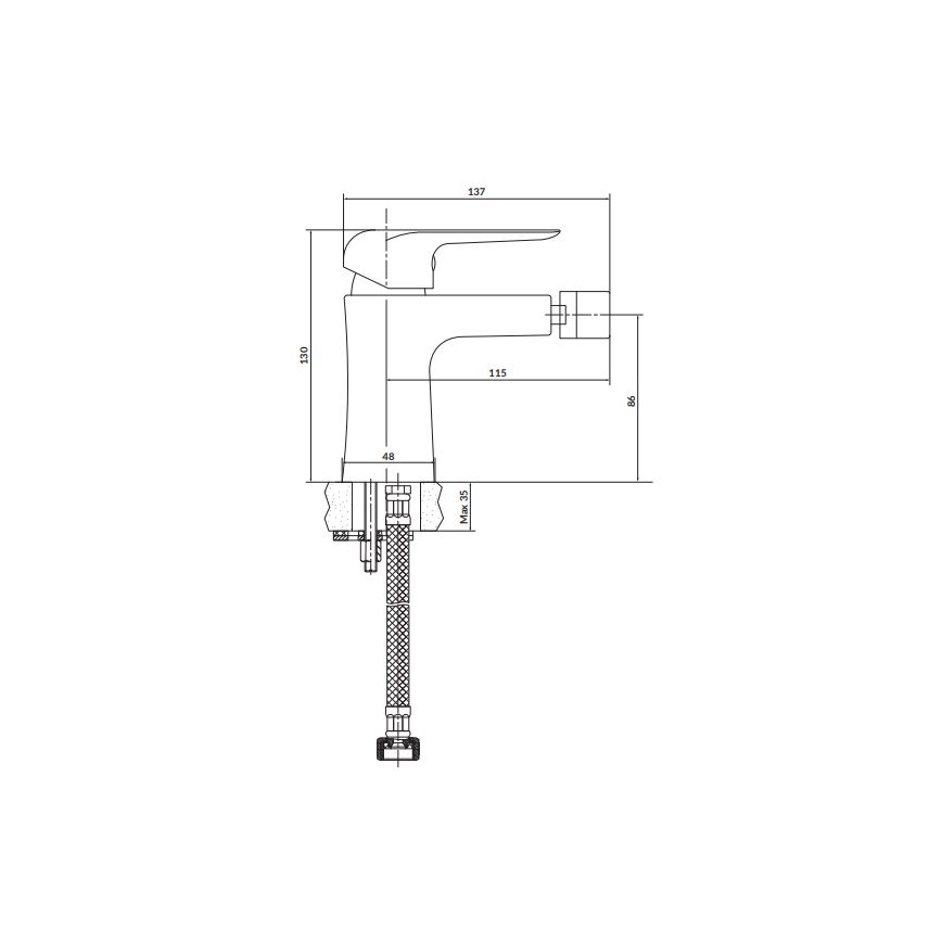 Cersanit S951-350 - Bidet kraan CITY glanzend chroom