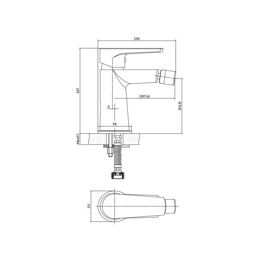 Cersanit S951-351 - Bidet kraan MODUO glanzend chroom