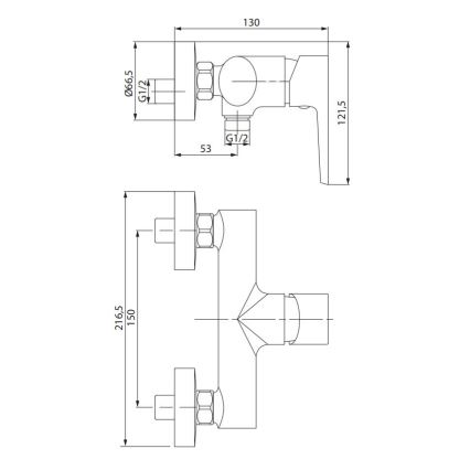 Cersanit S951-353 - Douchekraan MODUO glanzend chroom