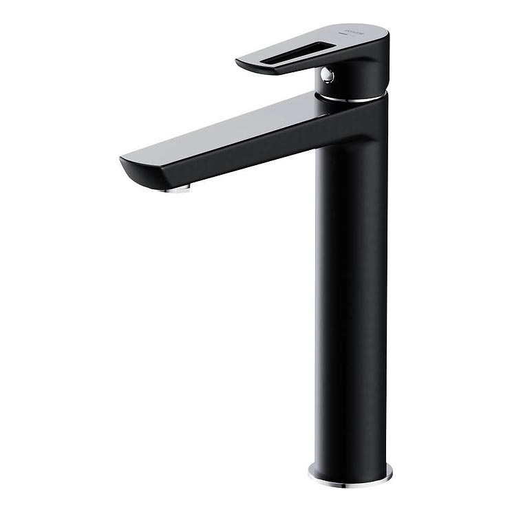 Cersanit S951-356 - Robinet de lavabo MILLE 27 cm noir + bonde