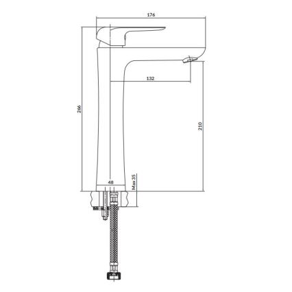 Cersanit S951-360 - Kraan voor wastafel CITY 26,6 cm glanzend chroom