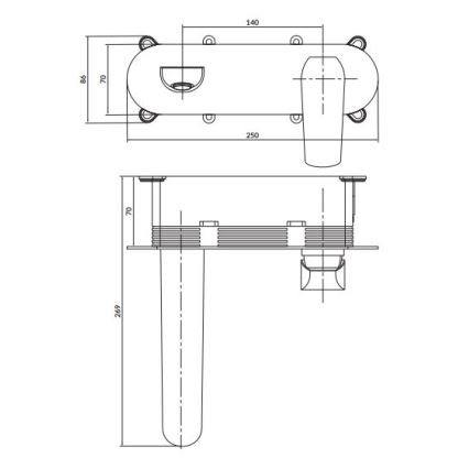 Cersanit S951-361 - Robinet de lavabo pour installation encastrée CITY chrome brillant