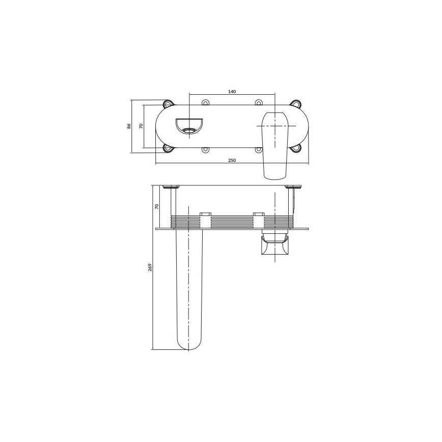 Cersanit S951-361 - Wastafelkraan voor inbouwmontage CITY glanzend chroom