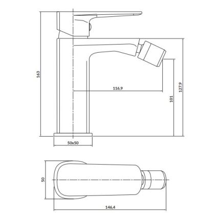 Cersanit S951-380 - Bidet kraan LARGA glanzend chroom