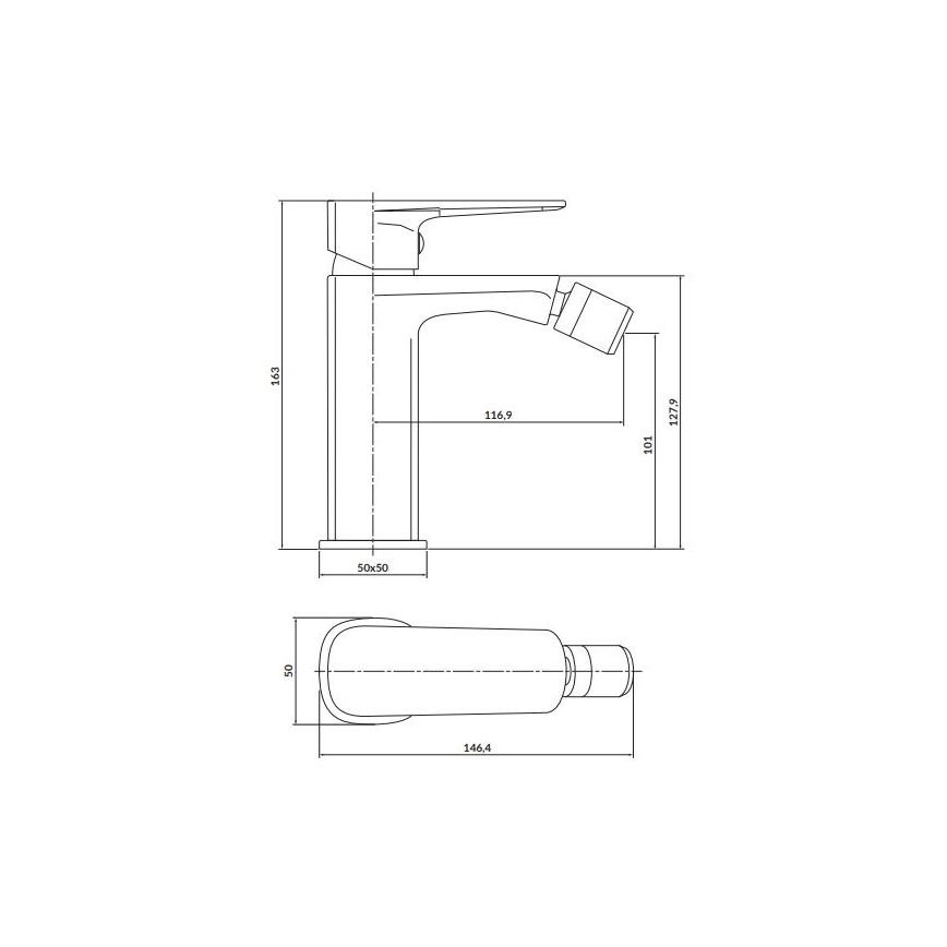 Cersanit S951-380 - Bidet kraan LARGA glanzend chroom