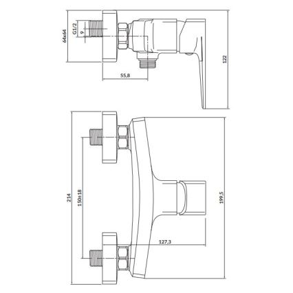 Cersanit S951-383 - Douchekraan LARGA glanzend chroom