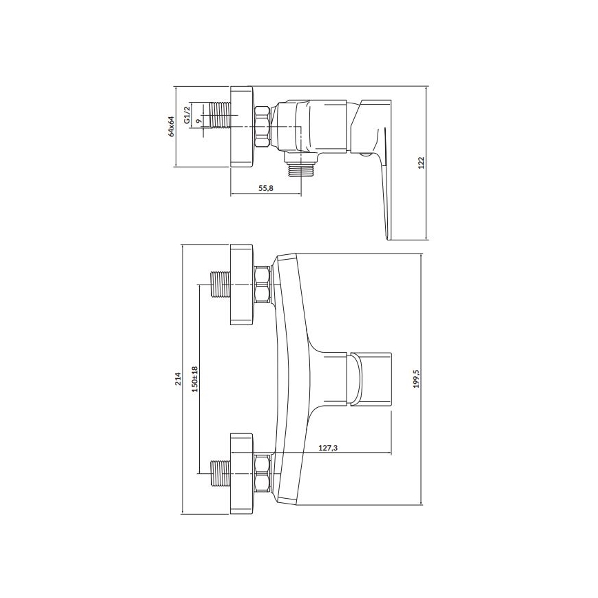 Cersanit S951-383 - Douchekraan LARGA glanzend chroom