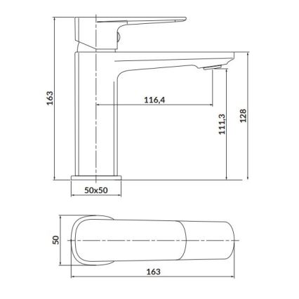 Cersanit S951-390 - Kraan voor wastafel LARGA 16,3 cm zwart