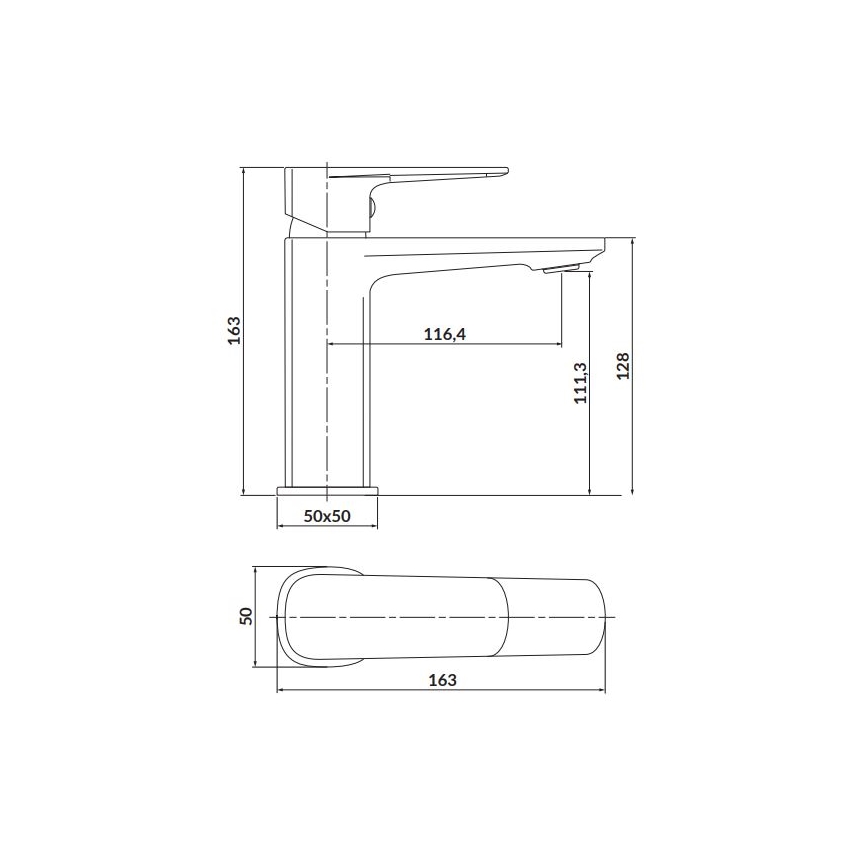 Cersanit S951-390 - Kraan voor wastafel LARGA 16,3 cm zwart