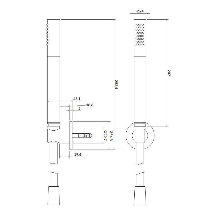 Cersanit S951-401 - Colonne de douche CREA nickel
