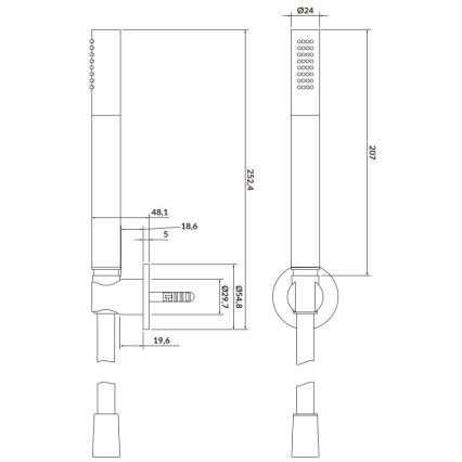 Cersanit S951-410 - Doucheset LARGA mat goud