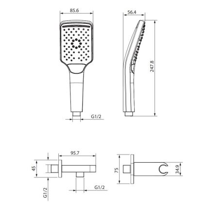 Cersanit S951-512 - Doucheset LARGA glanzend chroom