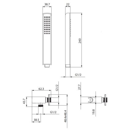 Cersanit S951-522 - Douche set MILLE glanzend chroom