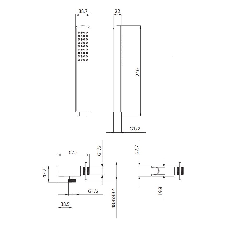 Cersanit S951-522 - Douche set MILLE glanzend chroom