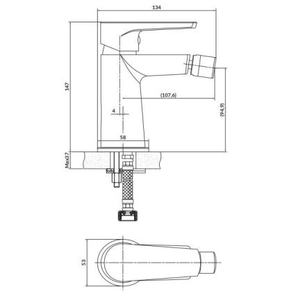 Cersanit S951-570 - Robinet de bidet MODUO noir