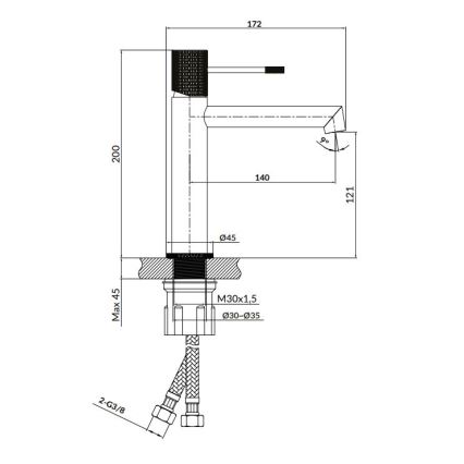 Cersanit S951-591 - Kraan voor wastafel ZEN 20 cm glanzend chroom