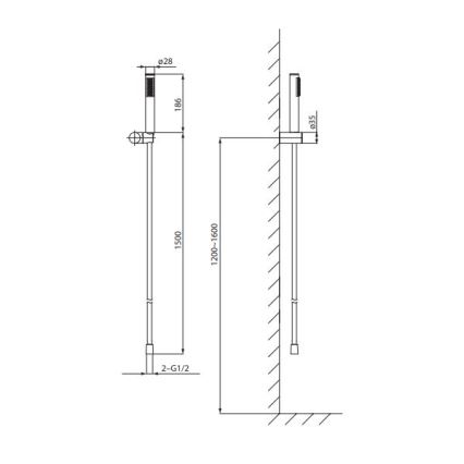 Cersanit S951-618 - Colonne de douche ZEN noir