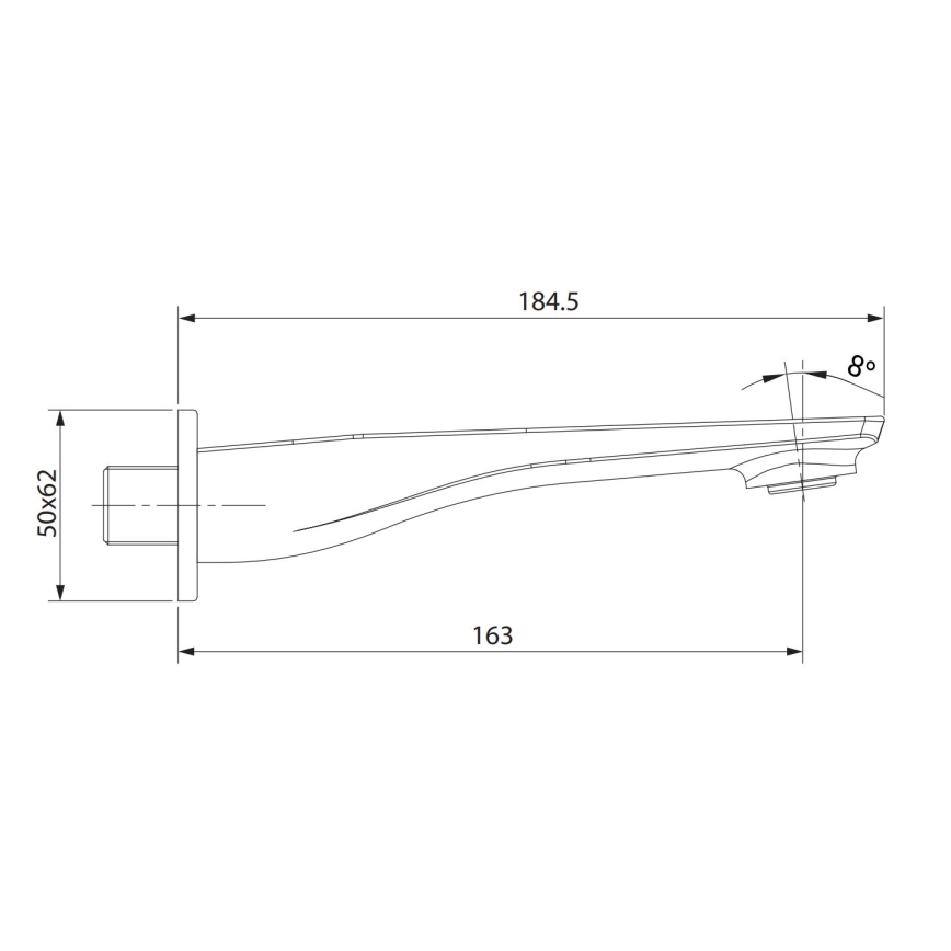 Cersanit S951-706 - Uitloop voor inbouwinstallatie LARGA glanzend chroom
