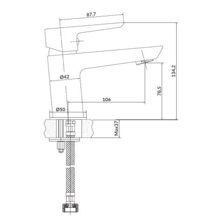 Cersanit S952-003 - Badkuipset met kraan + MILLE wastafelkraan glanzend chroom