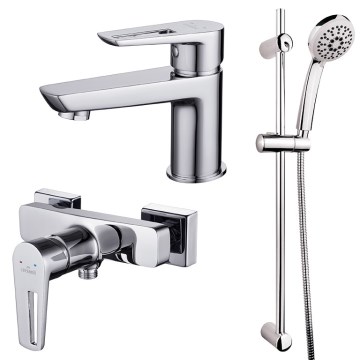 Cersanit S952-004-Doucheset met kraan + wastafelkraan MILLE glanzend chroom