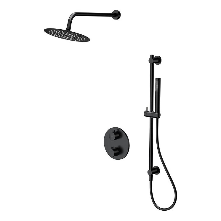 Cersanit S952-033 - Doucheset met thermostatische inbouwkraan ZEN zwart